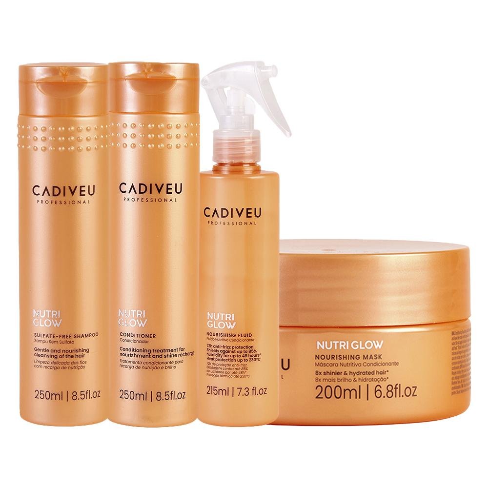 Kit Cadiveu Nutri Glow - Shampoo + Condicionador + Máscara de Nutrição + Leave-in 215 ml Único 1
