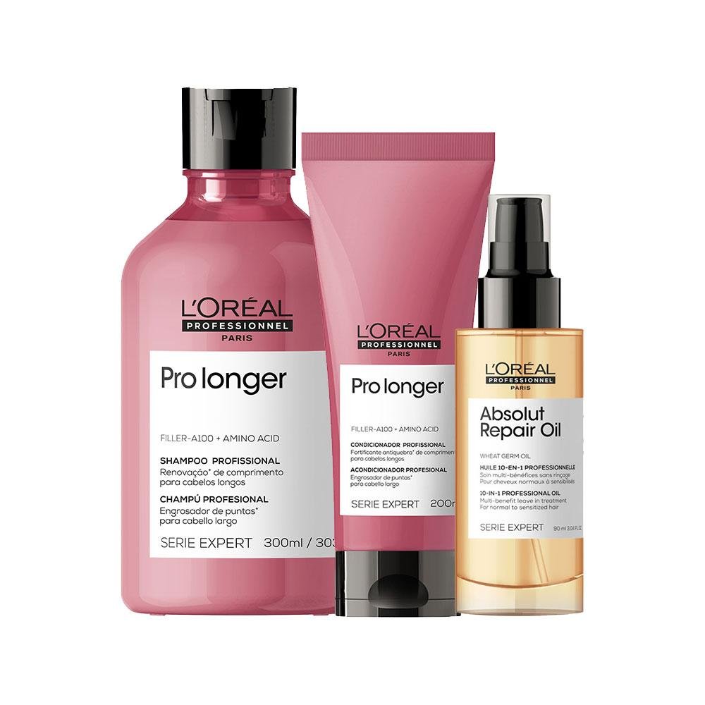 Kit L'Oréal Professionnel Serie Expert Pro Longer - Shampoo e Condicionador e Óleo 90ml