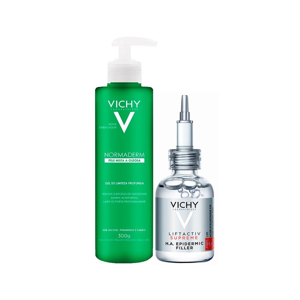 Kit Facial Vichy Normaderm - Gel de Limpeza Profunda e Gel Refil 240 g ÚNICO 1