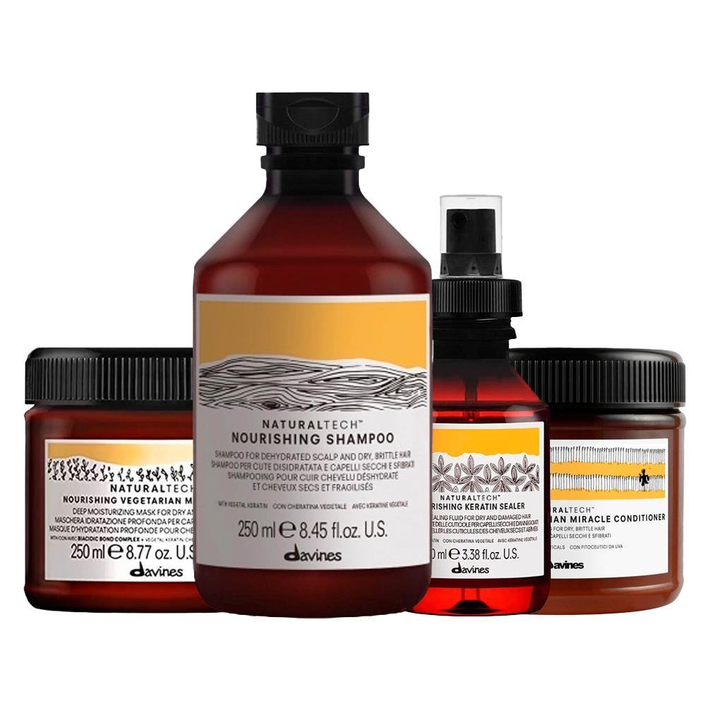Kit Davines Naturaltech Nourishing-Sh e Cond e Másc e Fluído ÚNICO