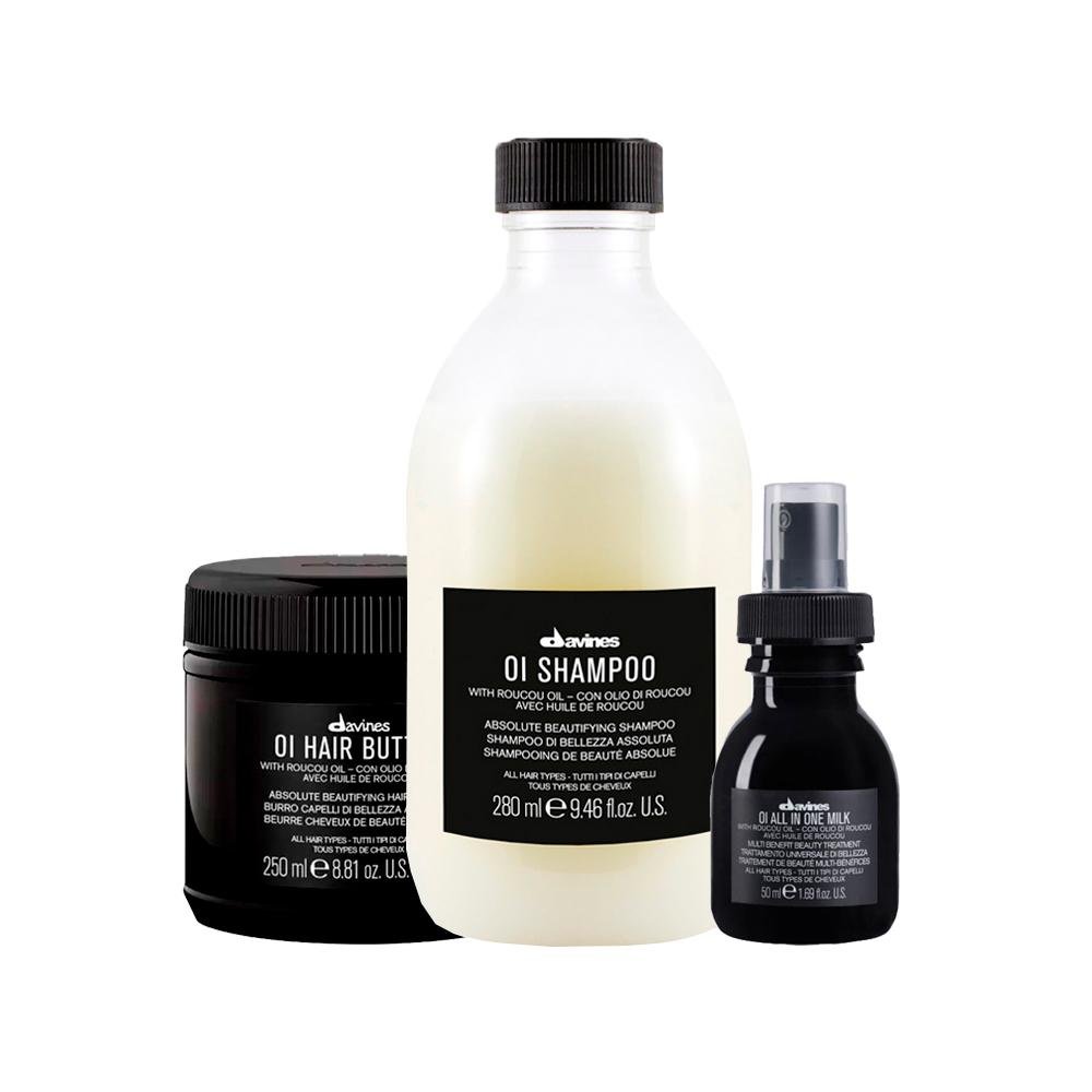 duavie HAIR SHAMPOO & TREATMENT 500mlセット Kit Davines Oi - Shampoo e Máscara de Nutrição e Leave-in ÚNICO