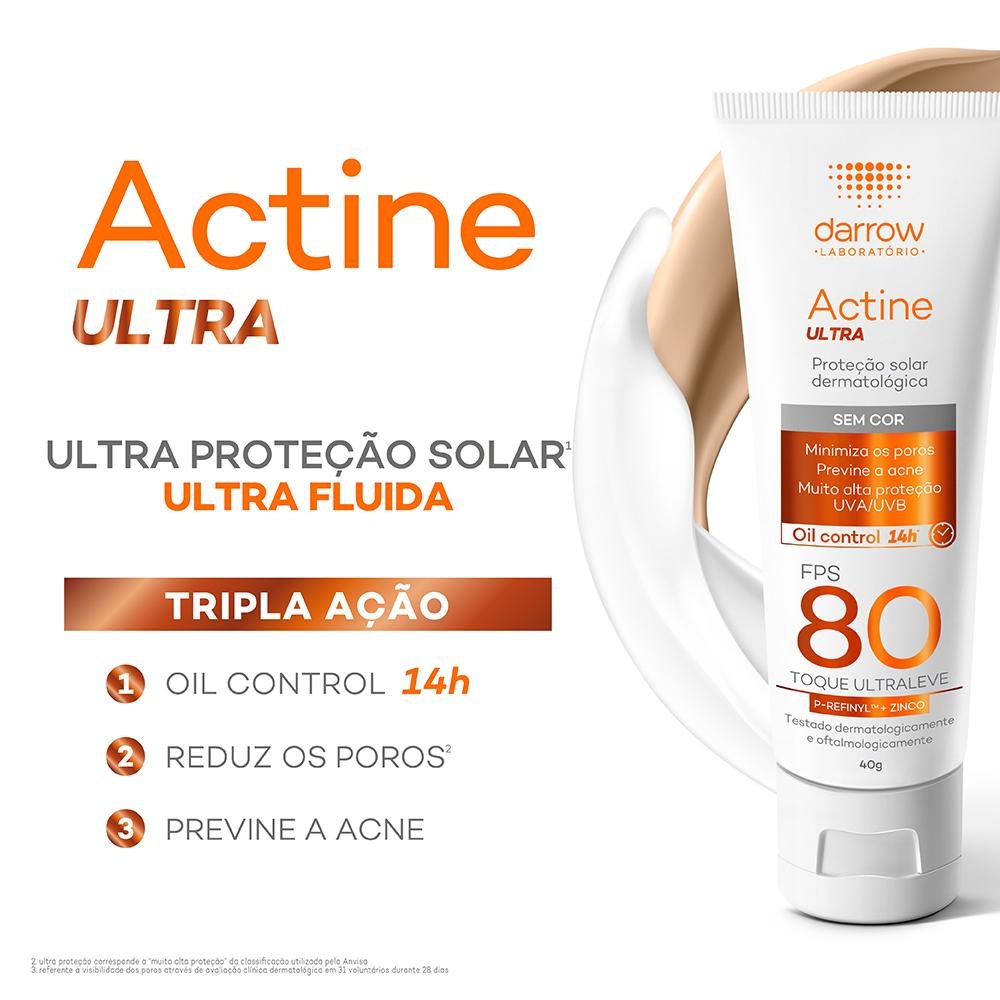 Darrow Actine Ultra FPS80 Protetor Solar Facial 40g 40g 4