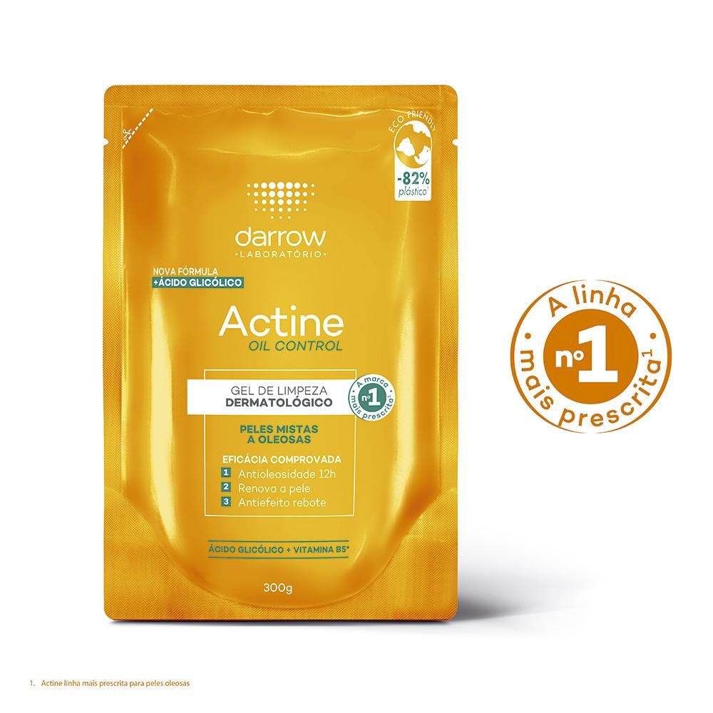 Darrow Actine Oil Control Refil Gel de Limpeza Facial 300g 300g 3
