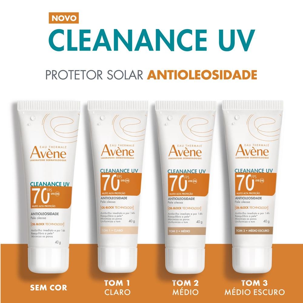 Avène Cleanance UV Protetor Solar Facial FPS70 Tom 2 Médio 40g Tom 2 Médio 10
