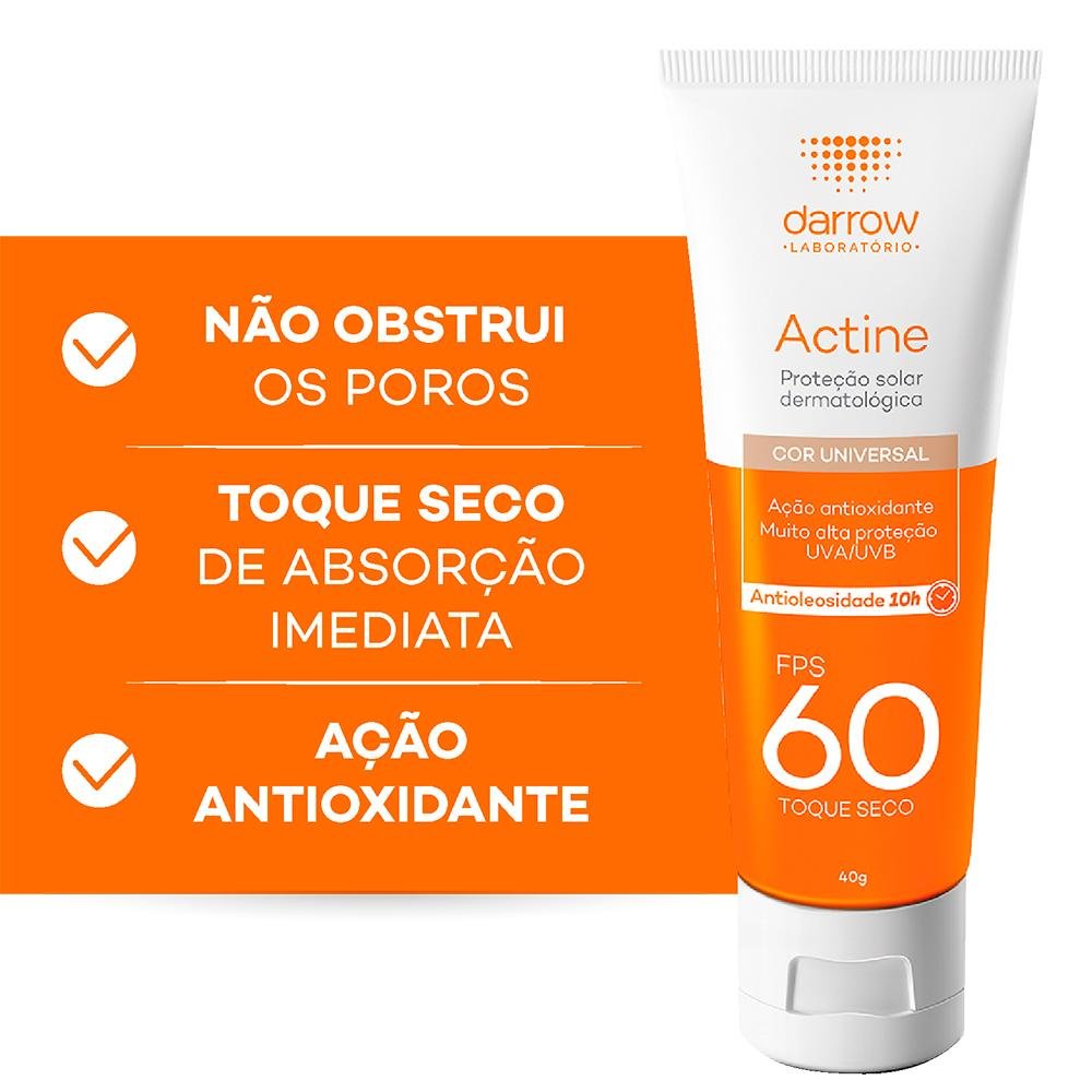 Darrow Actine Protetor Solar Facial FPS60 Cor Universal 40g Cor Universal 4