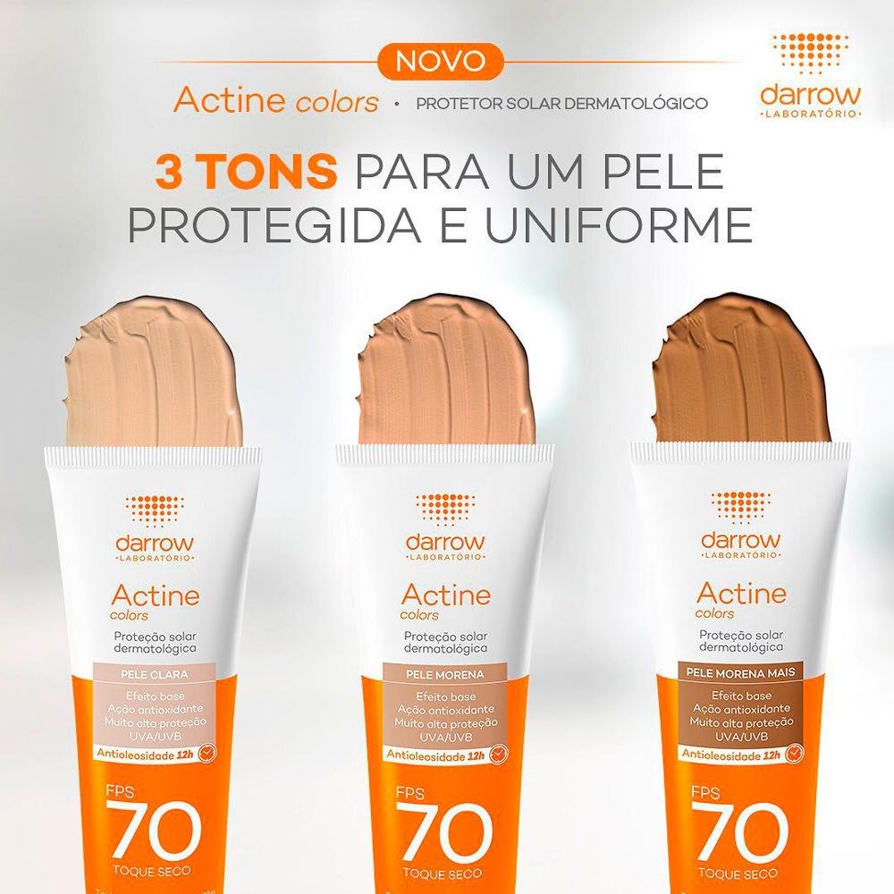 Darrow Actine Colors Protetor Solar Facial FPS70 Pele Clara 40g Pele Clara 8