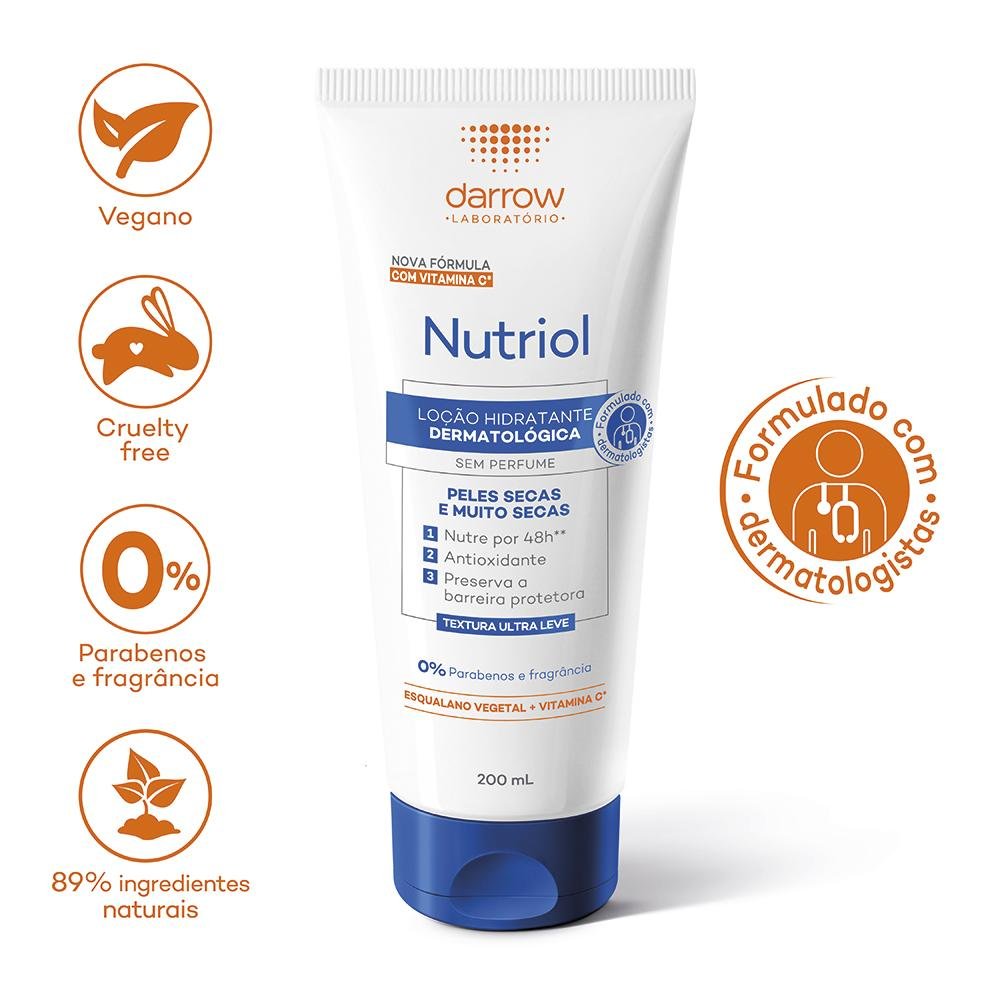Darrow Nutriol Loção Hidratante Corporal Sem Perfume 200ml 200ml 3