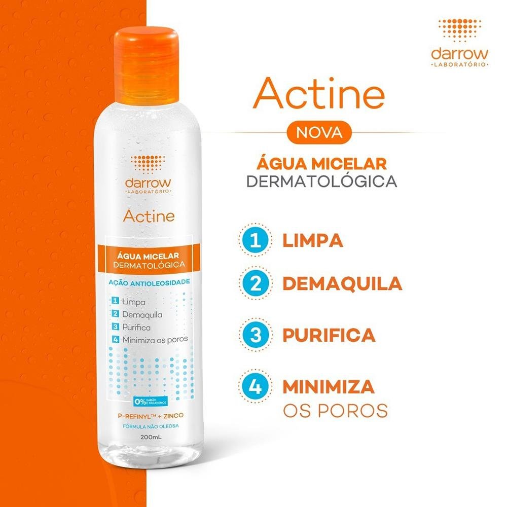 Darrow Actine Àgua Micelar Facial de Limpeza 200ml 200ml 4