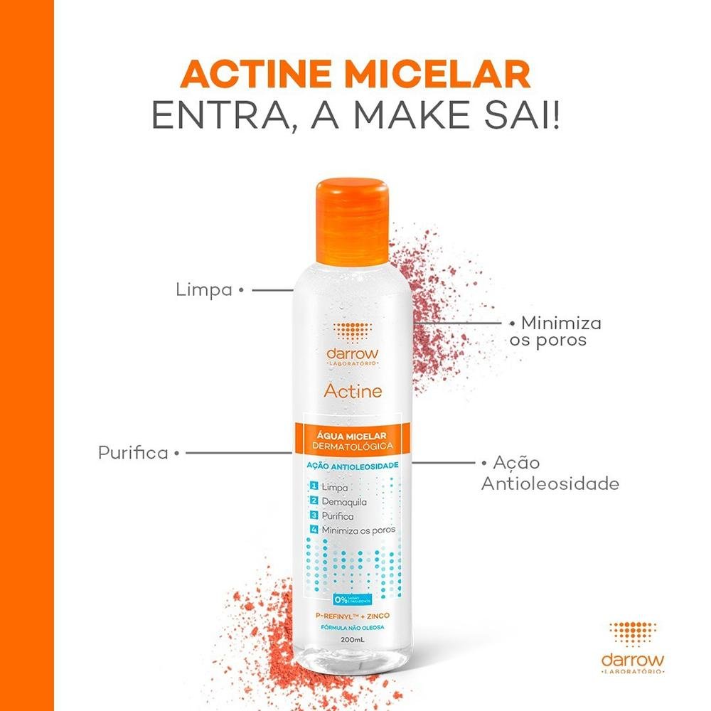 Darrow Actine Àgua Micelar Facial de Limpeza 200ml 200ml 6