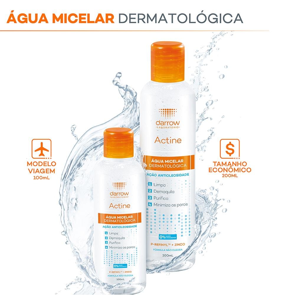 Darrow Actine Àgua Micelar Facial de Limpeza 200ml 200ml 7