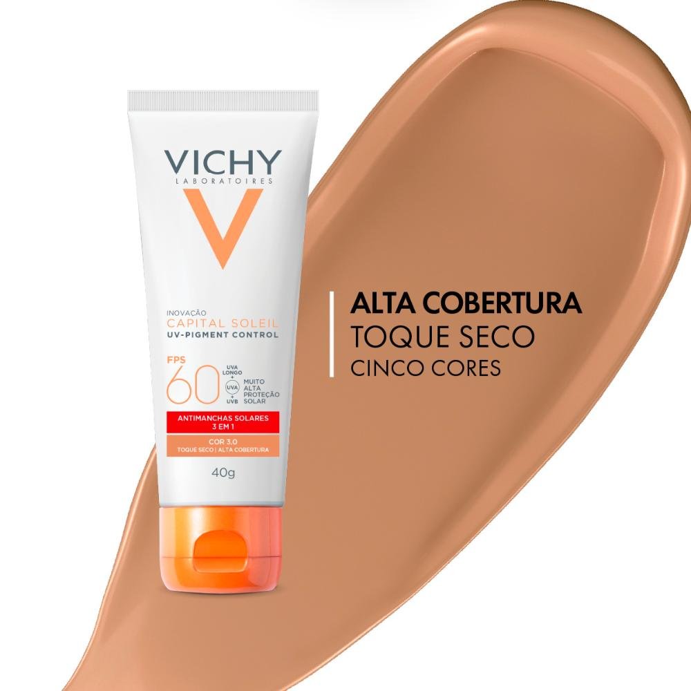 Vichy Capital Soleil UV-Pigment Control FPS60 3.0 Protetor Solar Facial Antimanchas 40g Cor 3.0 6