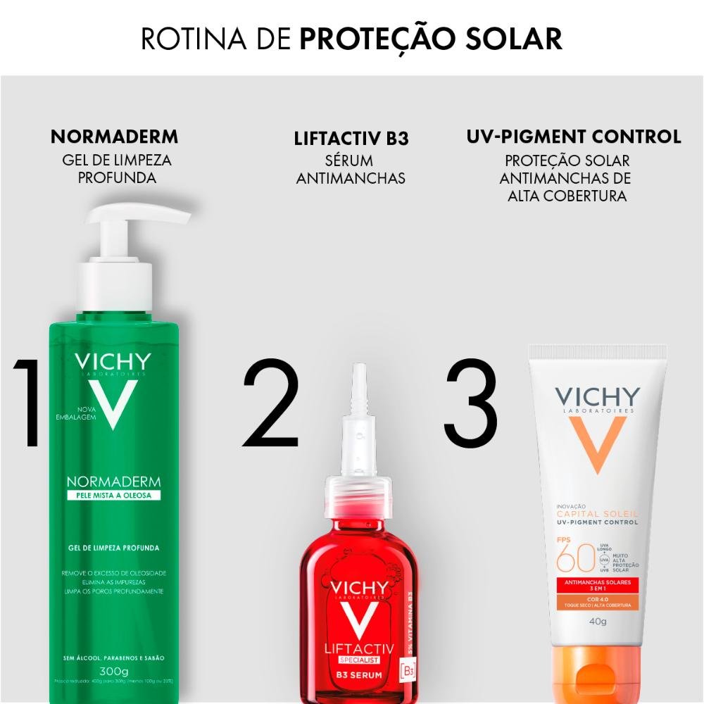 Vichy Capital Soleil UV-Pigment Control FPS60 4.0 Protetor Solar Facial Antimanchas 40g 4.0 7