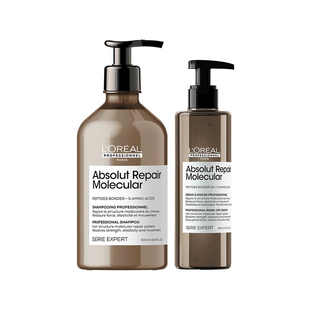 Kit L'Oréal Professionnel Absolut Repair Molecular – Shampoo 500Ml E Sérum 250Ml ÚNICO 1