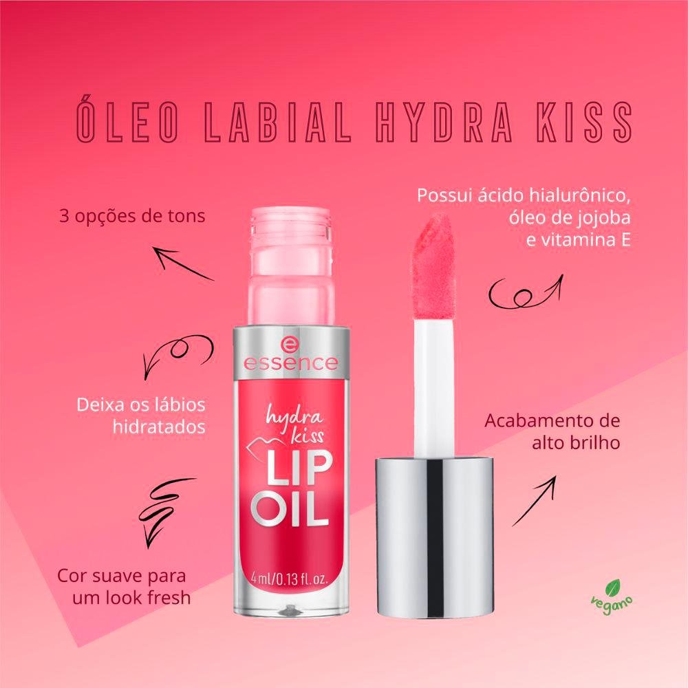 Essence Hydra Kiss 03 Pink Champagne Óleo Labial Cintilante 4ml 03