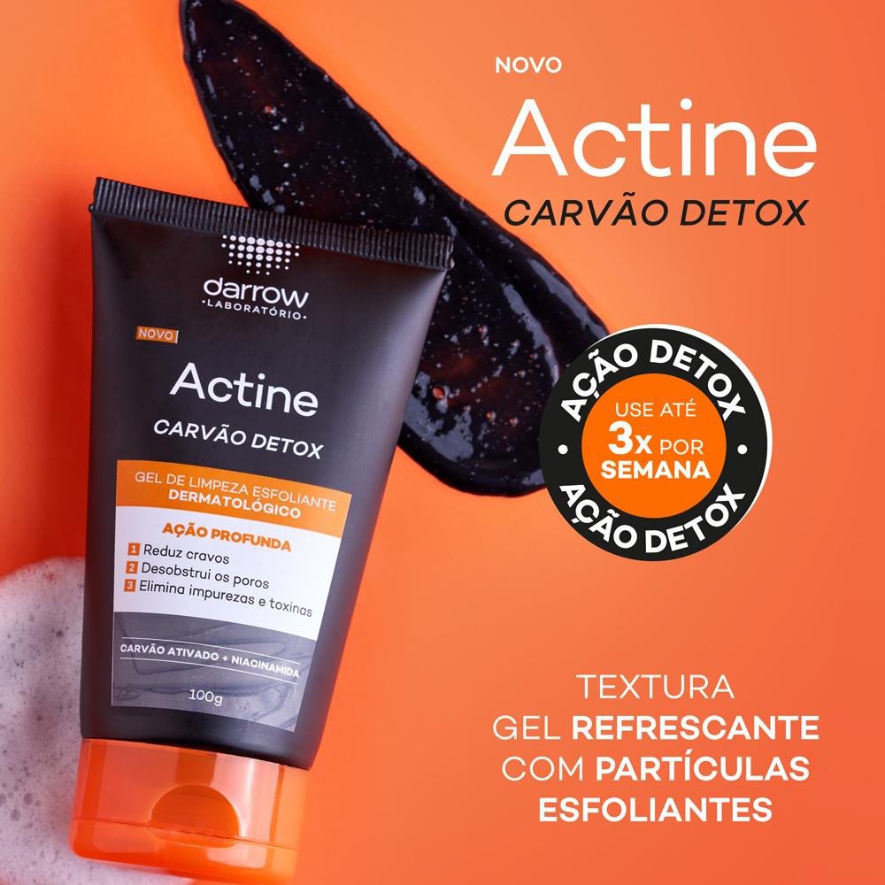 Darrow Actine Carvão Detox Gel De Limpeza Esfoliante 100g ÚNICO 5