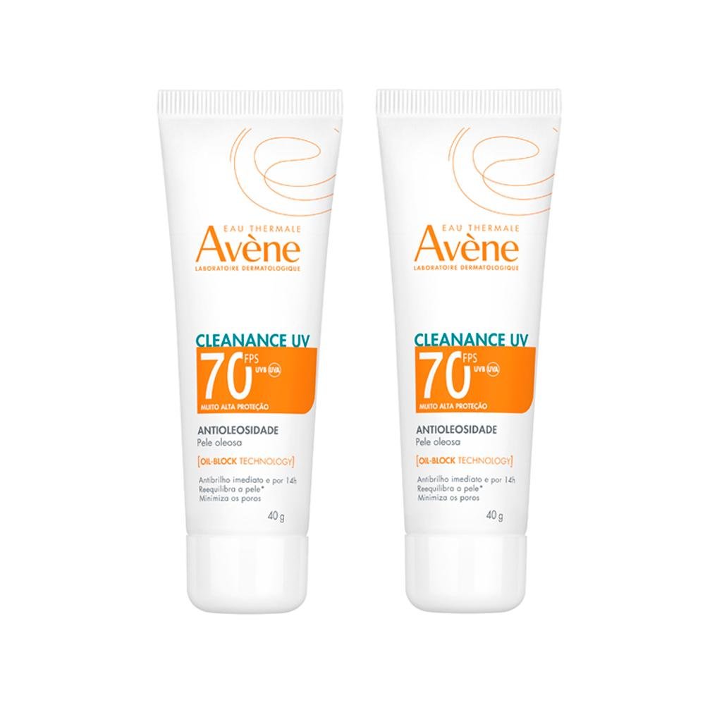 Kit Protetor Solar Facial Antioleosidade - 2 Protetores Solares Avène Cleanance Uv Fps 70 40g ÚNICO 2