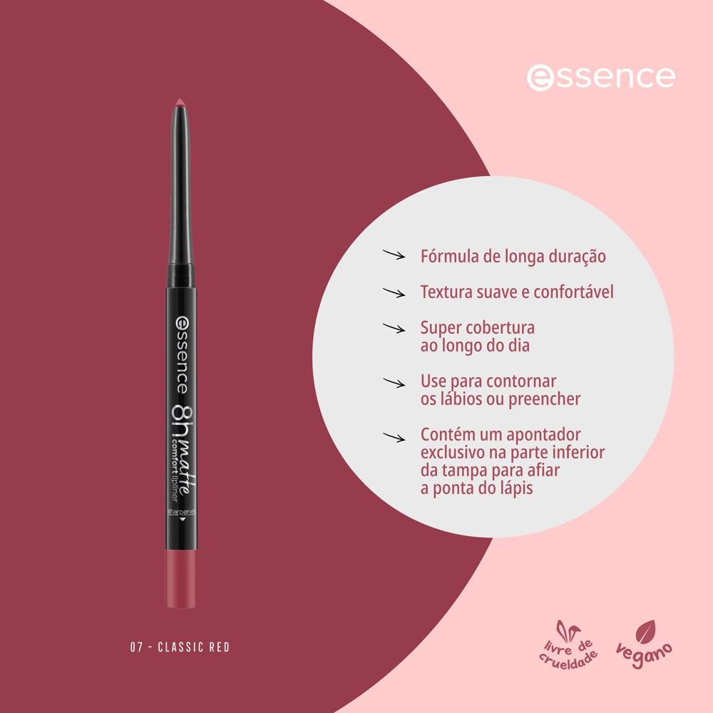 Essence 8H Matte 07 Classic Red Lápis Labial 0,3g 07 Classic Red 8