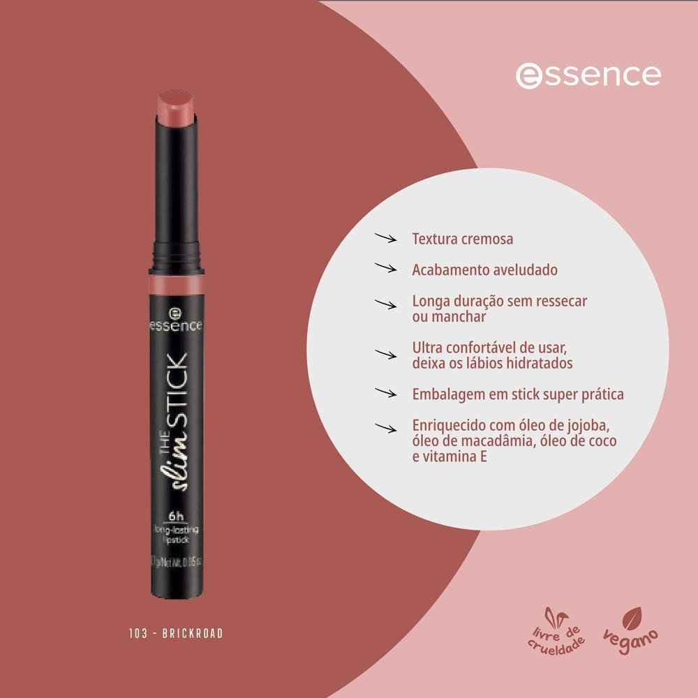 Essence The Slim Stick 103 Brickroad Batom Cremoso Aveludado 1,7g 103 Brickroad 8