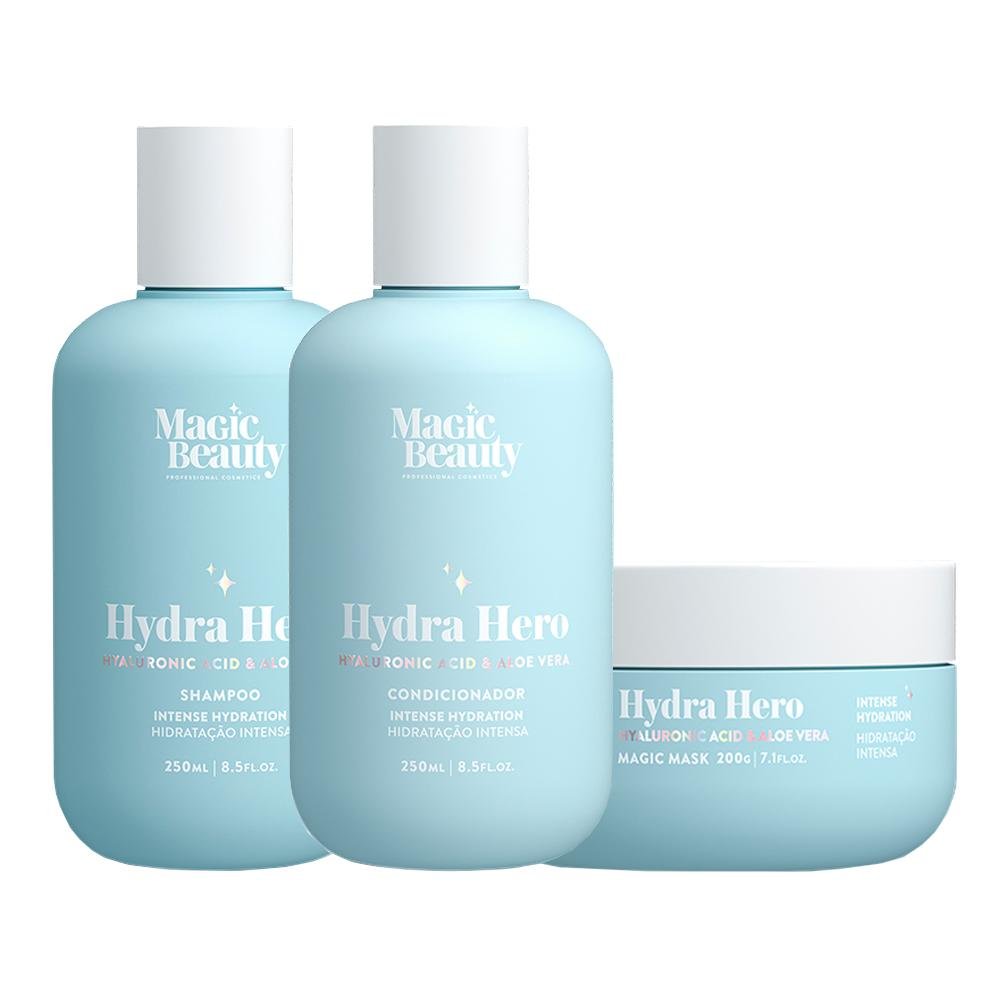 Kit Magic Beauty Hydra Hero -  Shampoo 250ml e Condicionador 250ml e Máscara 200g ÚNICO 5