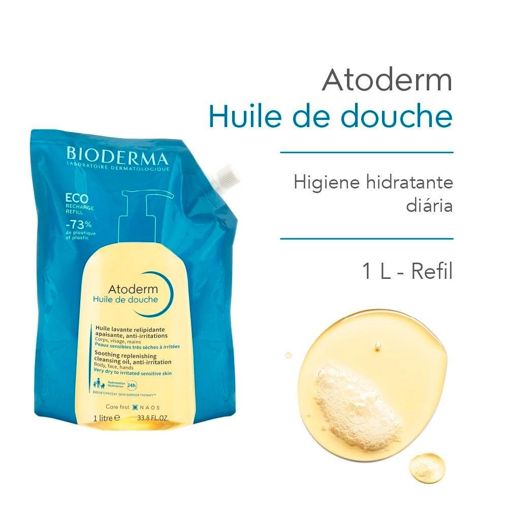 Bioderma Atoderm Huile Gel De Banho 1000ml Refil 1L 2