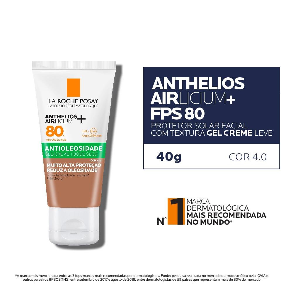 La Roche-Posay Anthelios Airlicium+ Protetor Solar Facial com Cor FPS80 Cor 4.0 40g Cor 4.0 3