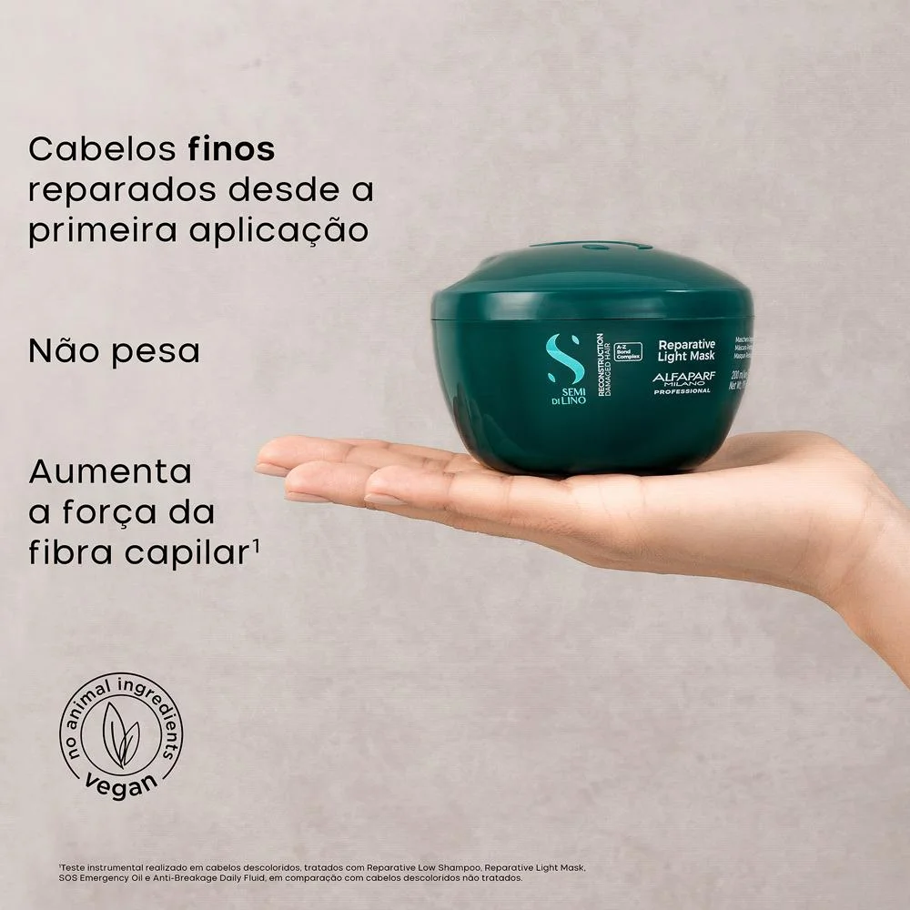 Alfaparf Milano Professional Semi di Lino Reparative Cabelos Finos Máscara 200ml 200ml 3