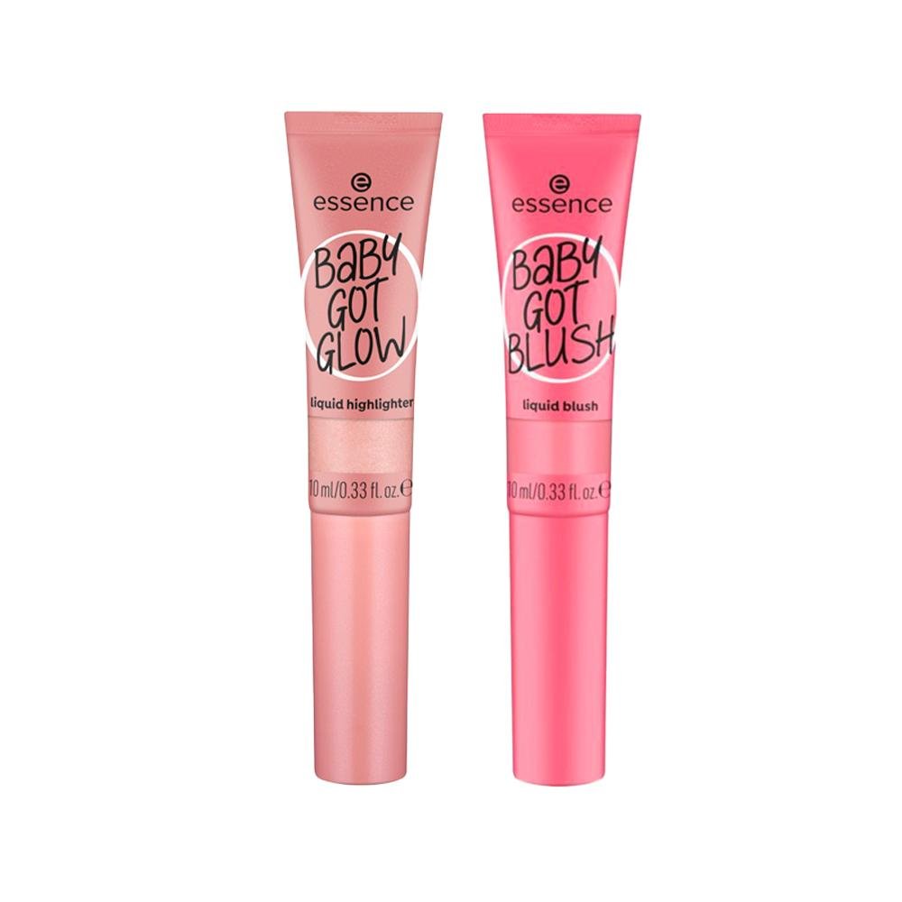 Kit Essence Blush Líquido Baby Got Blush 10 Pinkalicious 10ml + Iluminador Líquido Baby Got Glow 20 Rose and Shine 10ml ÚNICO 1