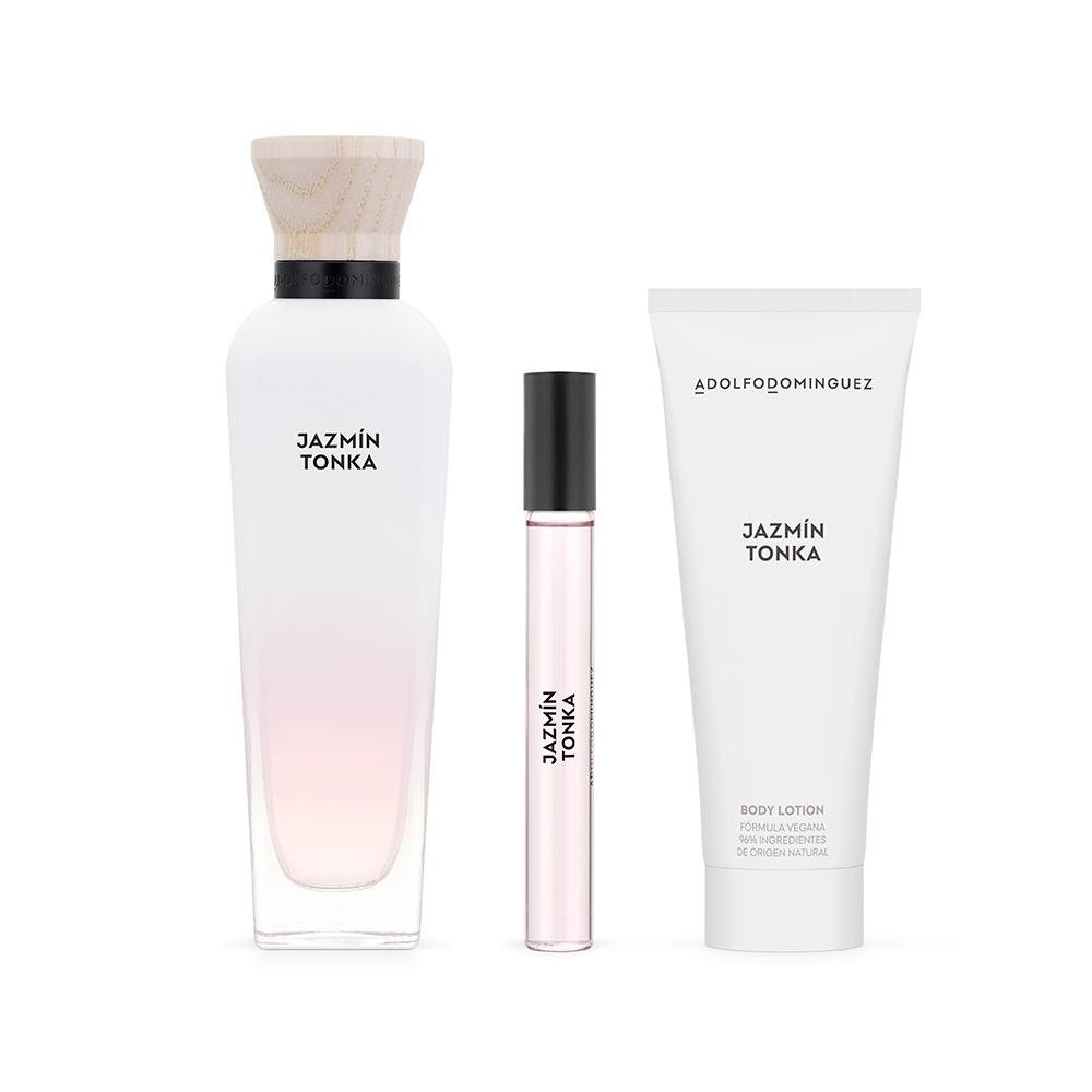 Kit Adolfo Dominguez Jazmín Tonka EDP Perfume Feminino 120ml + Creme Corporal 75ml + Miniatura 10ml ÚNICO 2