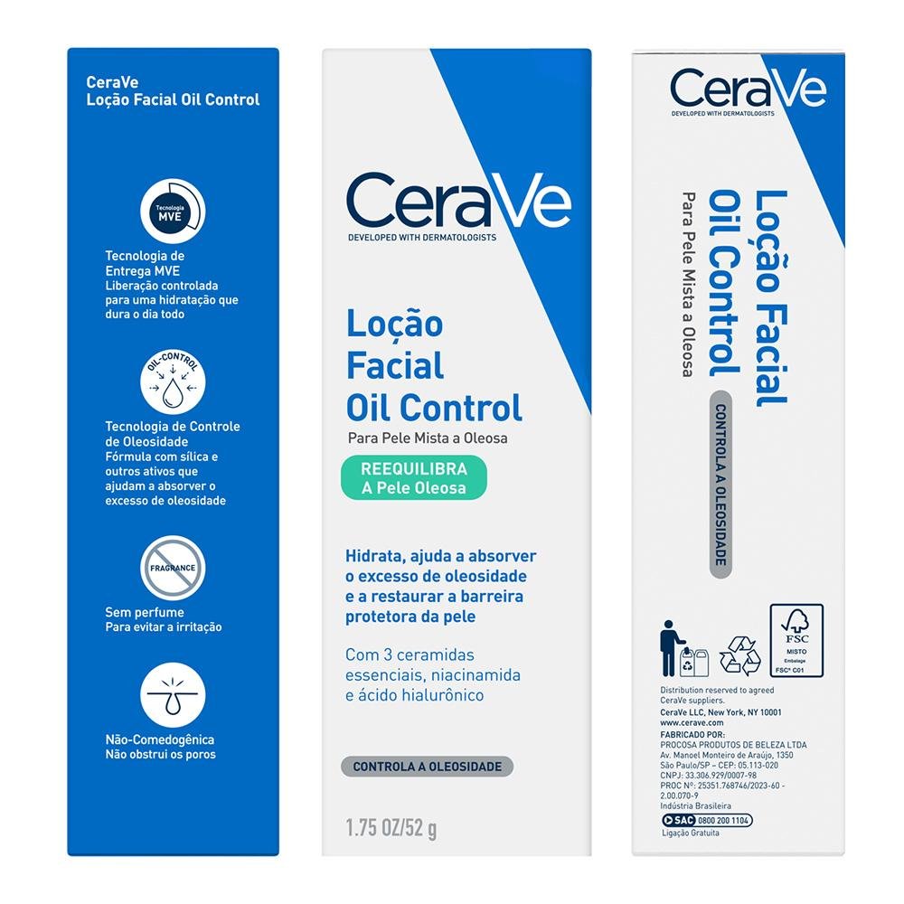 Cerave Hidratante com Controle de Oleosidade Facial 52g 52g 14