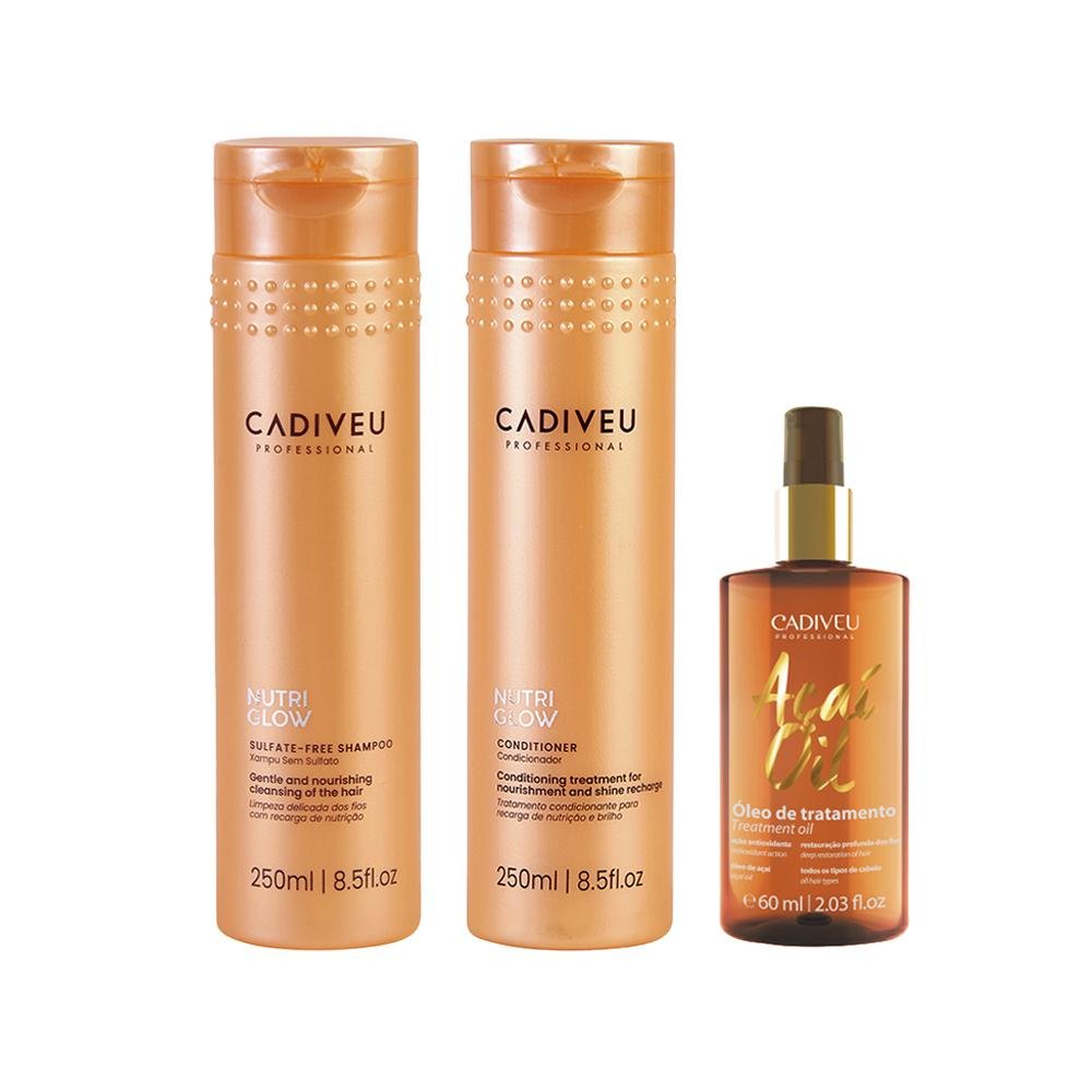 Kit Cadiveu Nutri Glow Shampoo 250ml + 2 Produtos