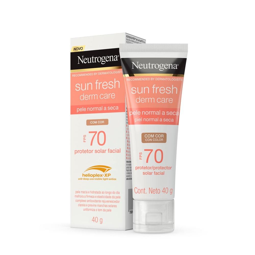 Neutrogena Sun Fresh Protetor Solar Facial Fps70 40G Bege 1