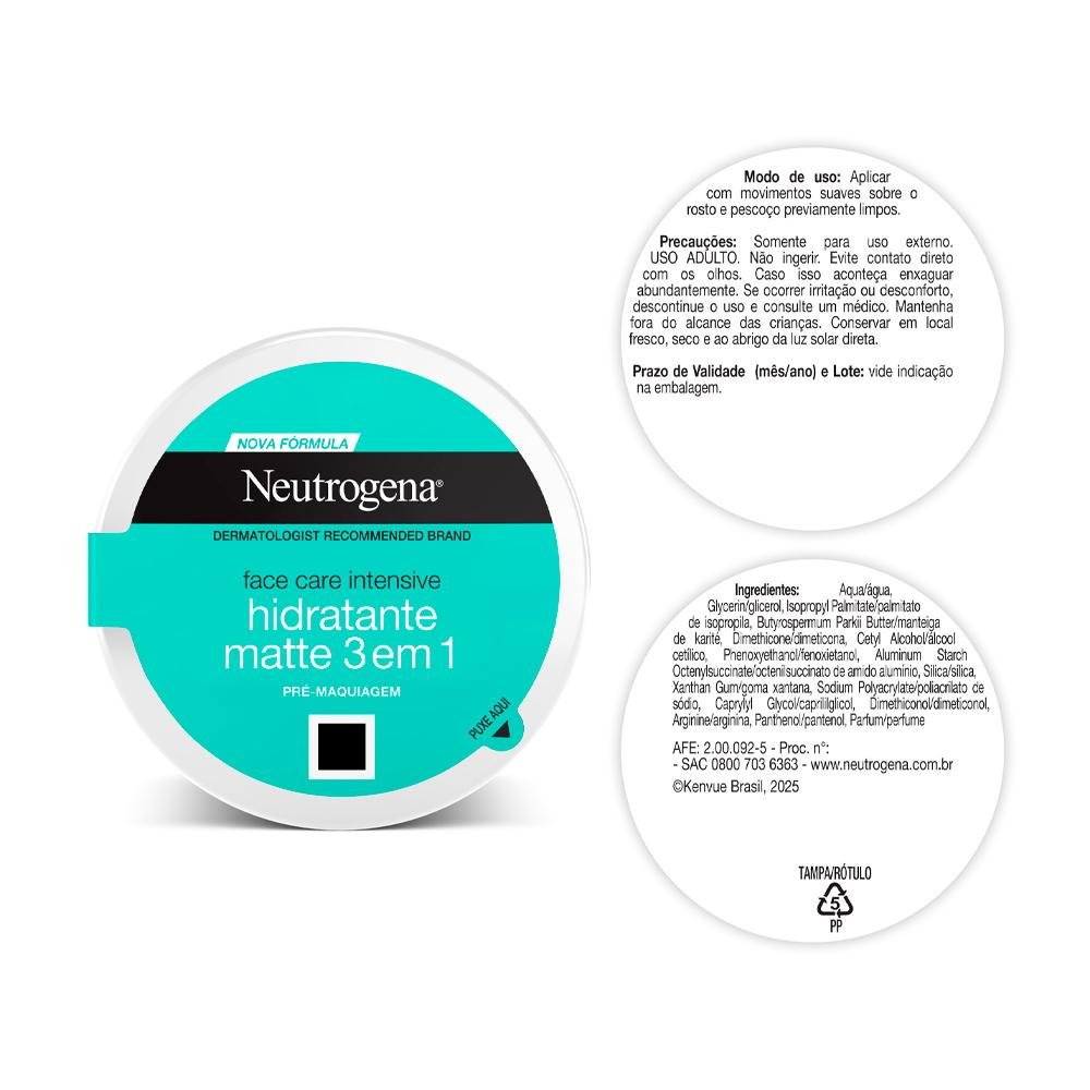Neutrogena Deep Clean Hidratante Facial Matte 3 Em 1 100g 100g 4