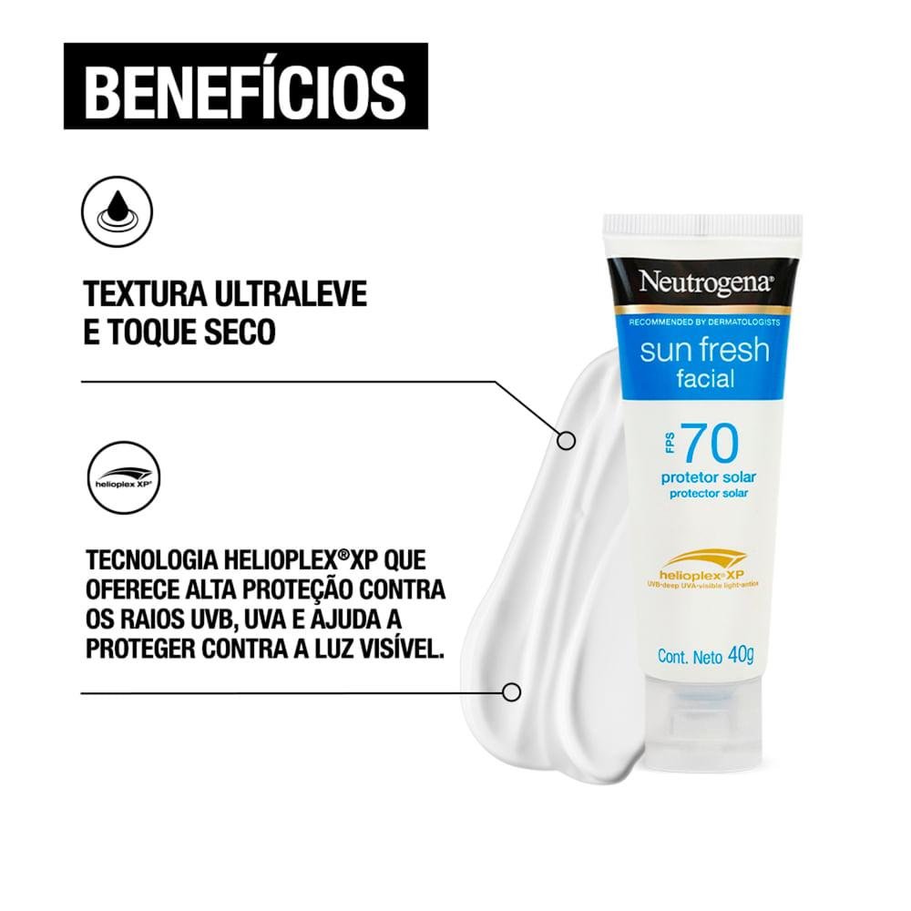 Neutrogena Sun Fresh Protetor Solar Facial Fps70 40G 40g 7