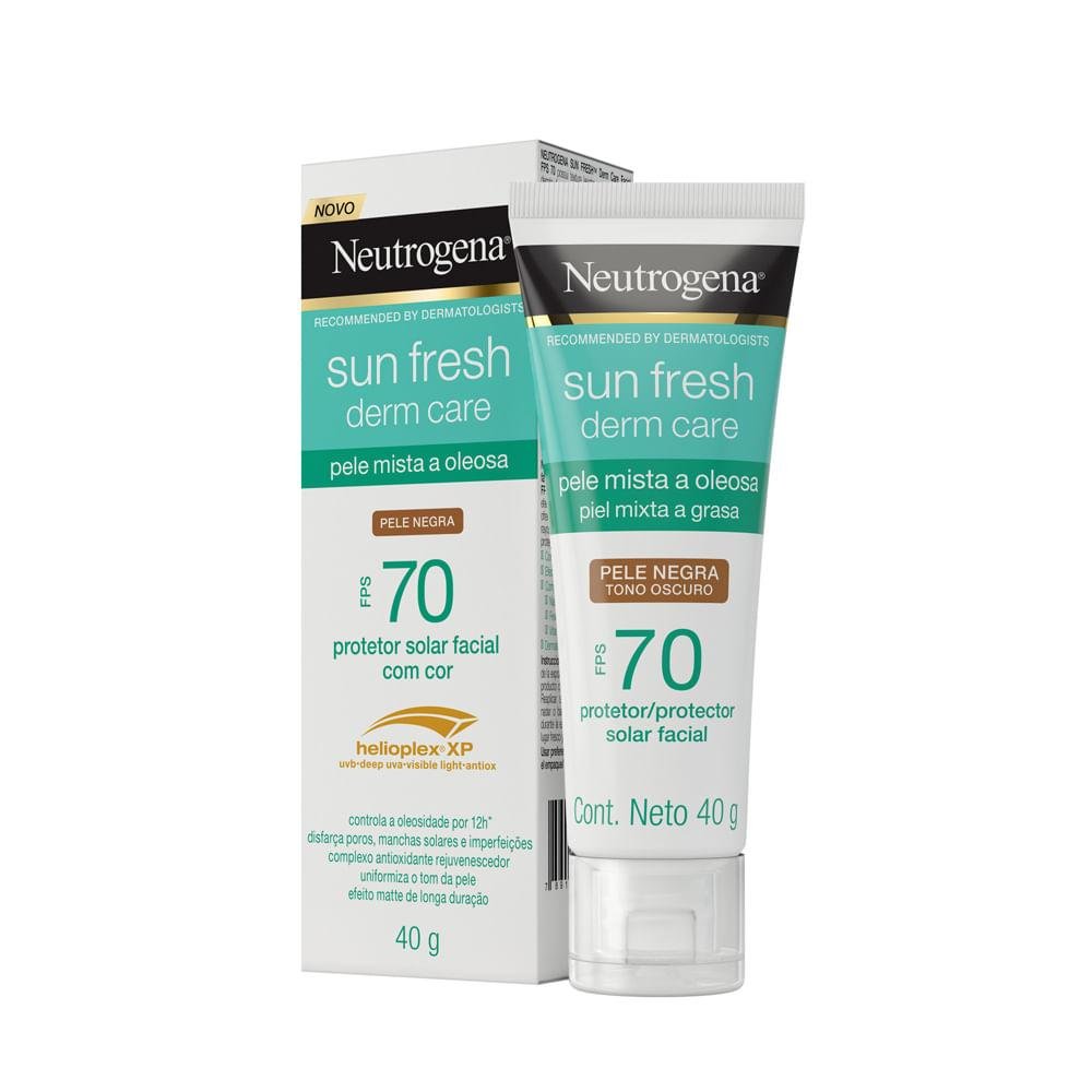 NEUTROGENA SUN FRESH PROTETOR SOLAR FACIAL PARA PELE OLEOSA PELE NEGRA FPS 70 40G Pele Negra 2