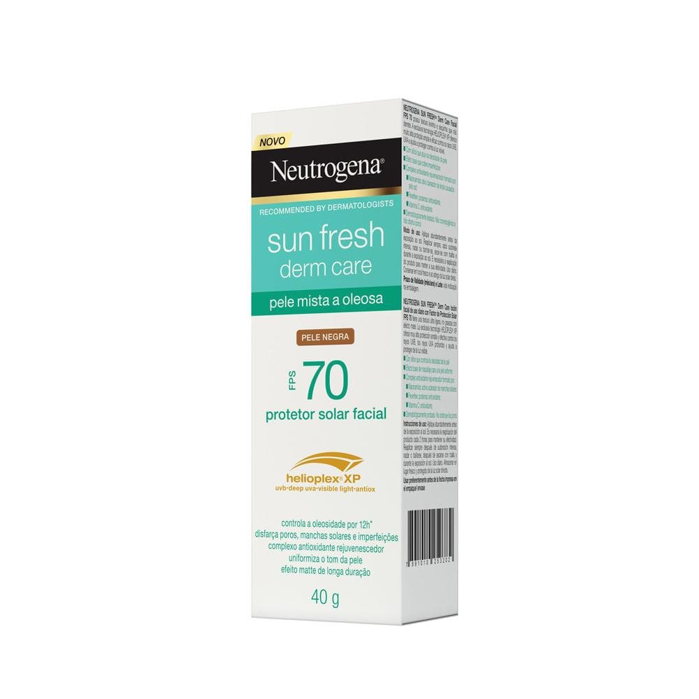 NEUTROGENA SUN FRESH PROTETOR SOLAR FACIAL PARA PELE OLEOSA PELE NEGRA FPS 70 40G Pele Negra 3