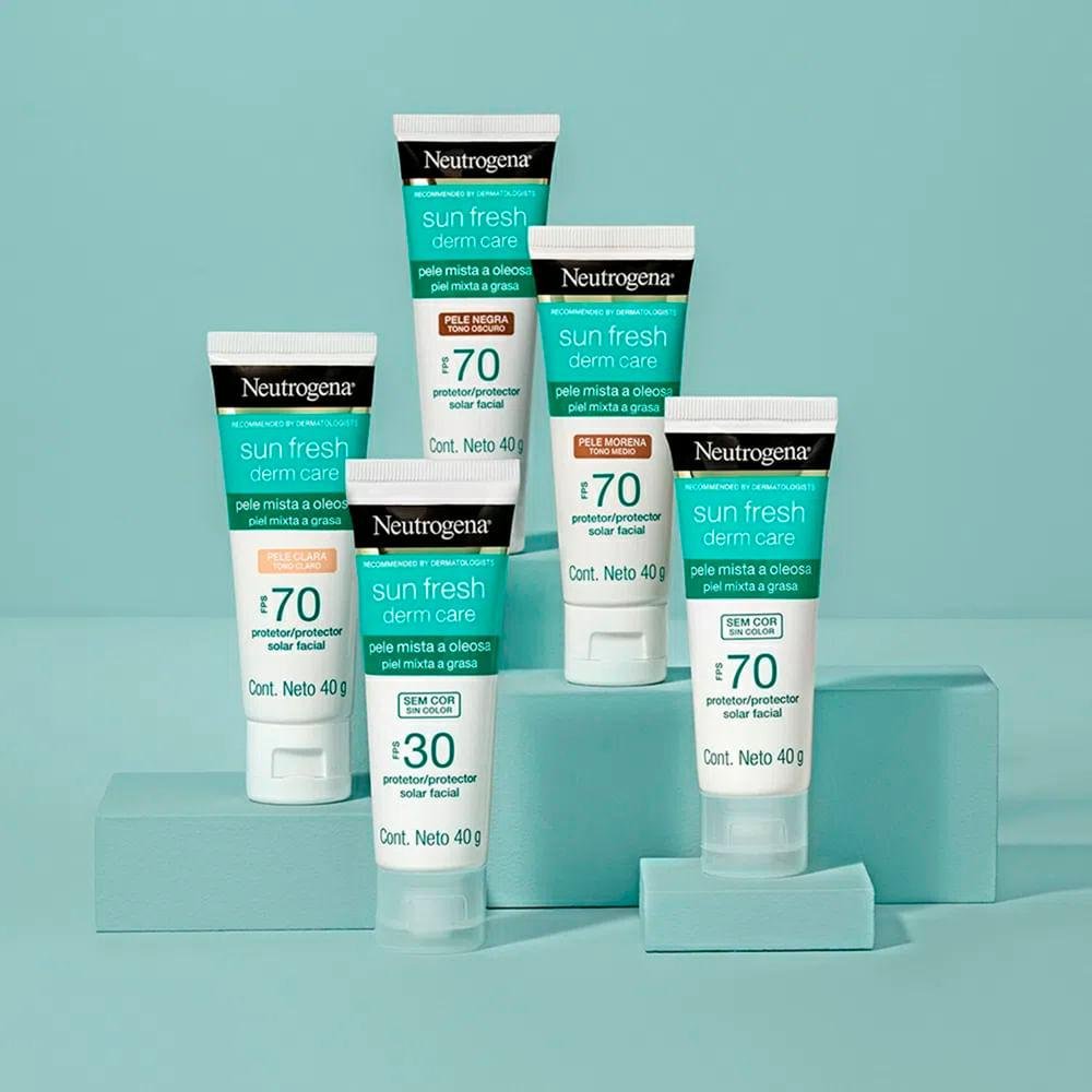 NEUTROGENA SUN FRESH PROTETOR SOLAR FACIAL PARA PELE OLEOSA PELE NEGRA FPS 70 40G Pele Negra 5