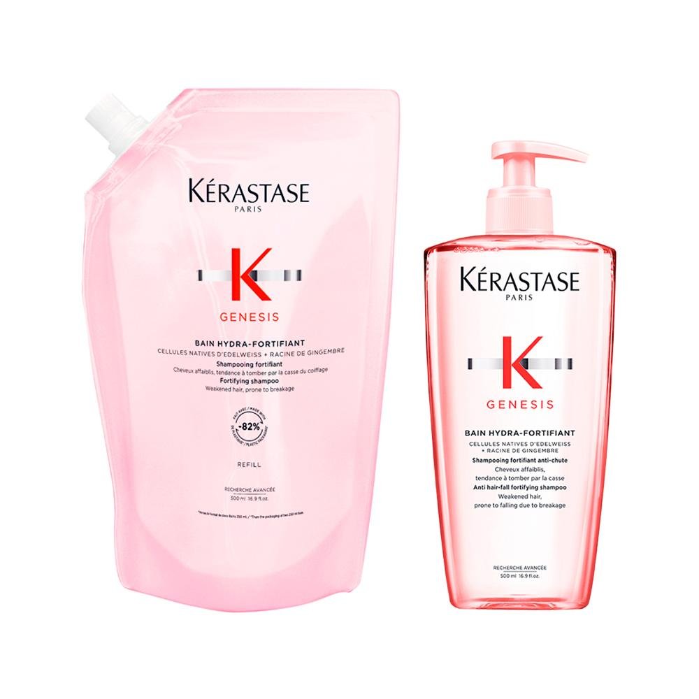 Kit Kérastase Shampoo Antiqueda Bain Hydra-Fortifiant + Refil 500Ml ÚNICO 1