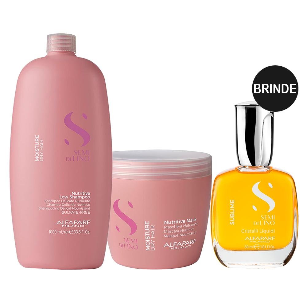 Kit Alfaparf SDL Moisture Shampoo Máscara + Óleo 30ml