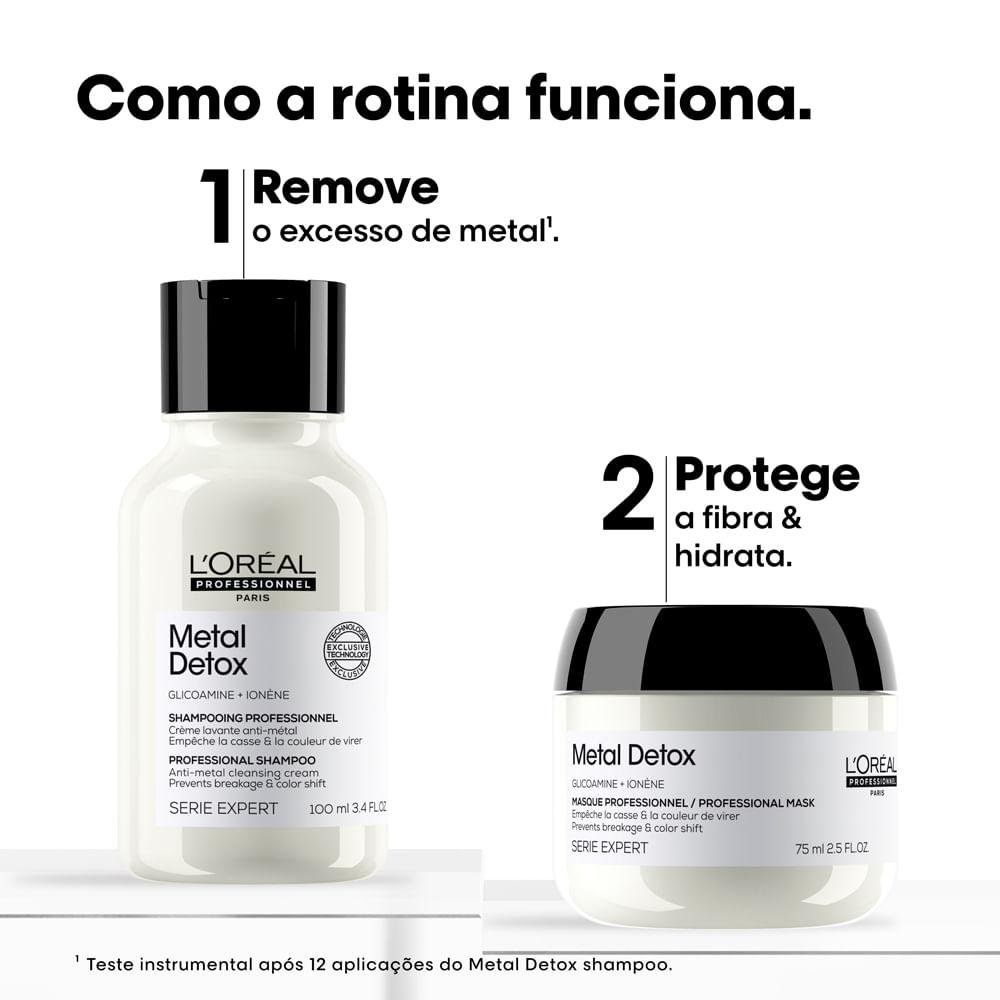 L'Oréal Metal Detox Shampoo 100ml e Máscara 75ml ÚNICO 3