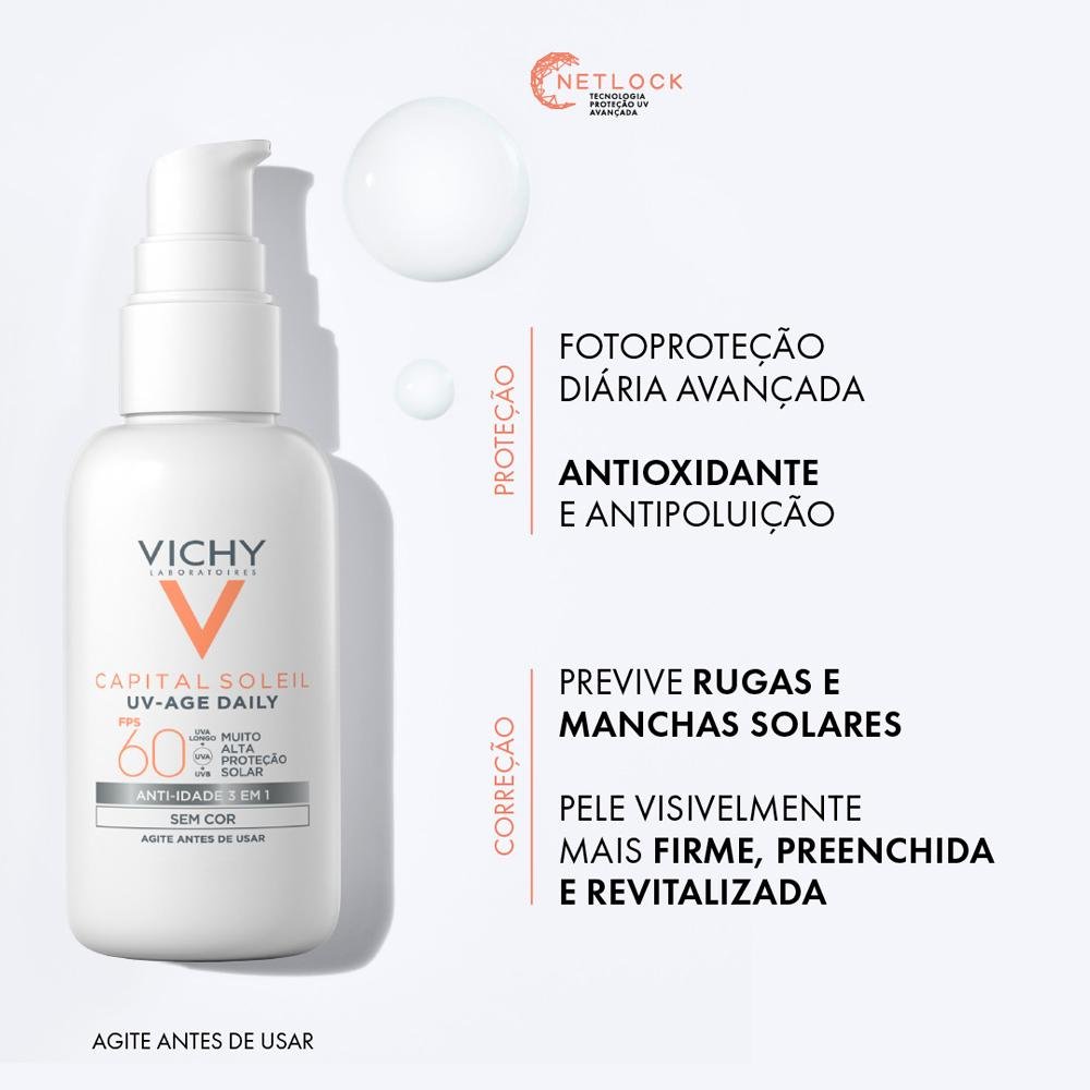 Vichy Capital Soleil Uv-age Daily Fps60 Cor 4.0 Protetor Solar Facial 40g Cor 4.0 6