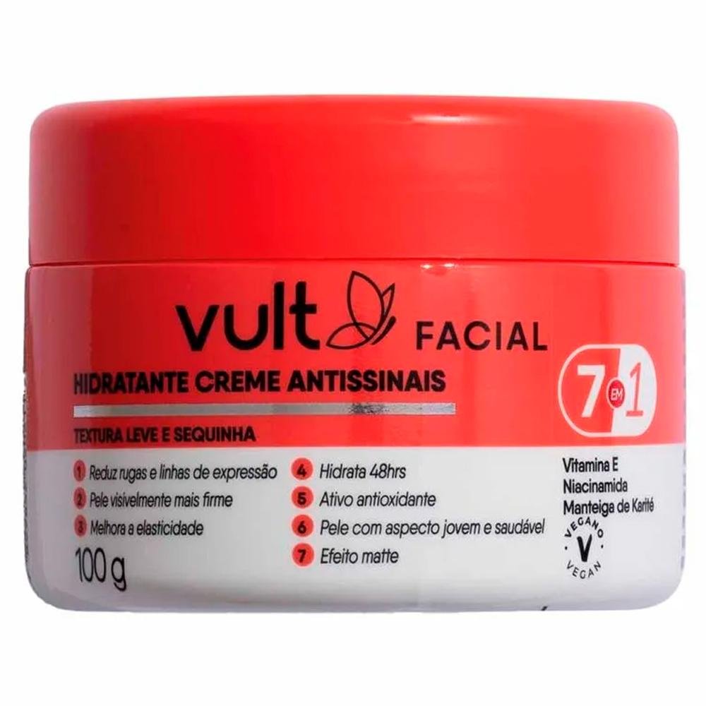 VULT PROMOPACK CREME FACIAL ANTISSINAIS 100G + PROTETOR LABIAL MELANCIA FPS 15 3,5G ÚNICO 3