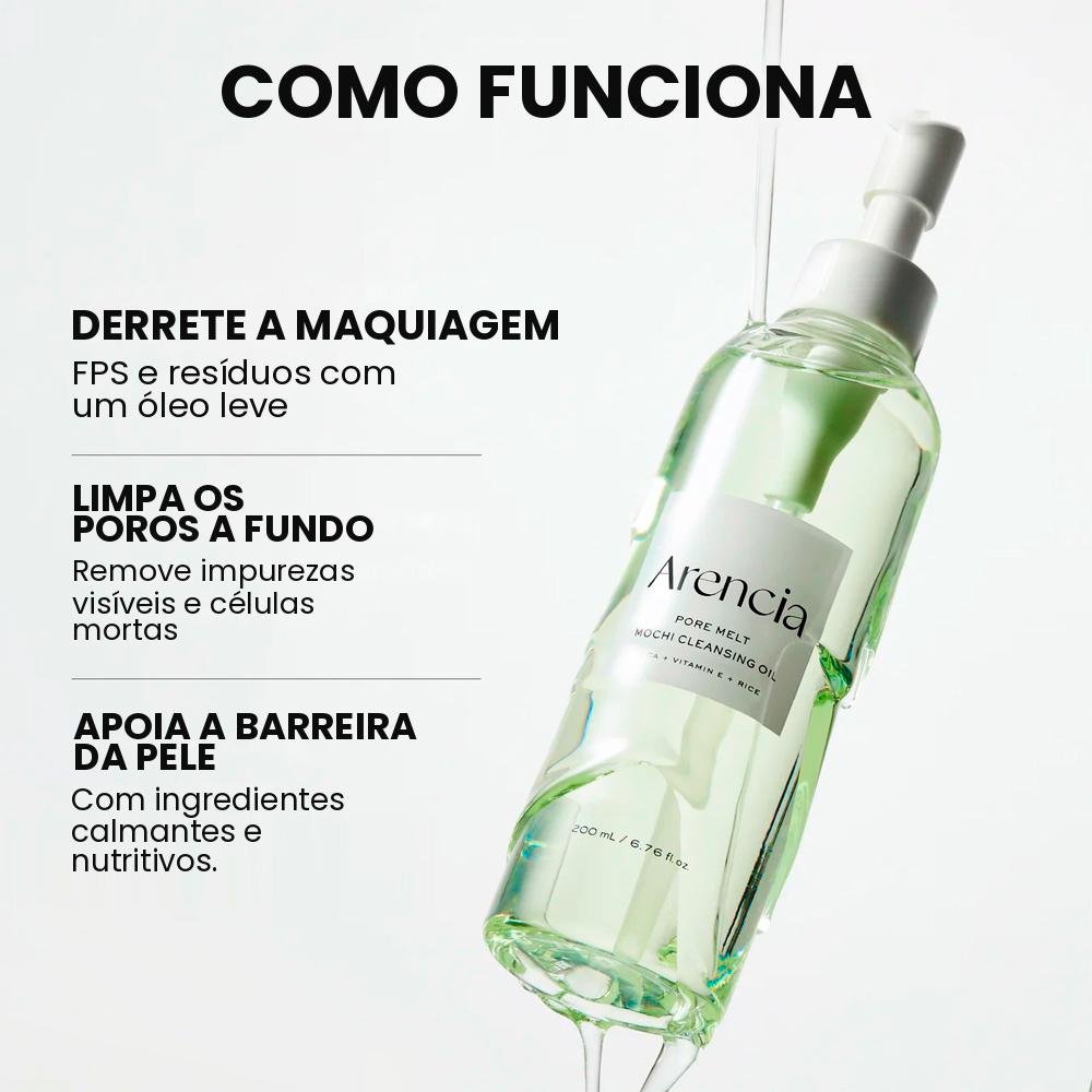 Arencia Pore Melt Mochi Óleo de Limpeza Facial 200ml 200ml 3