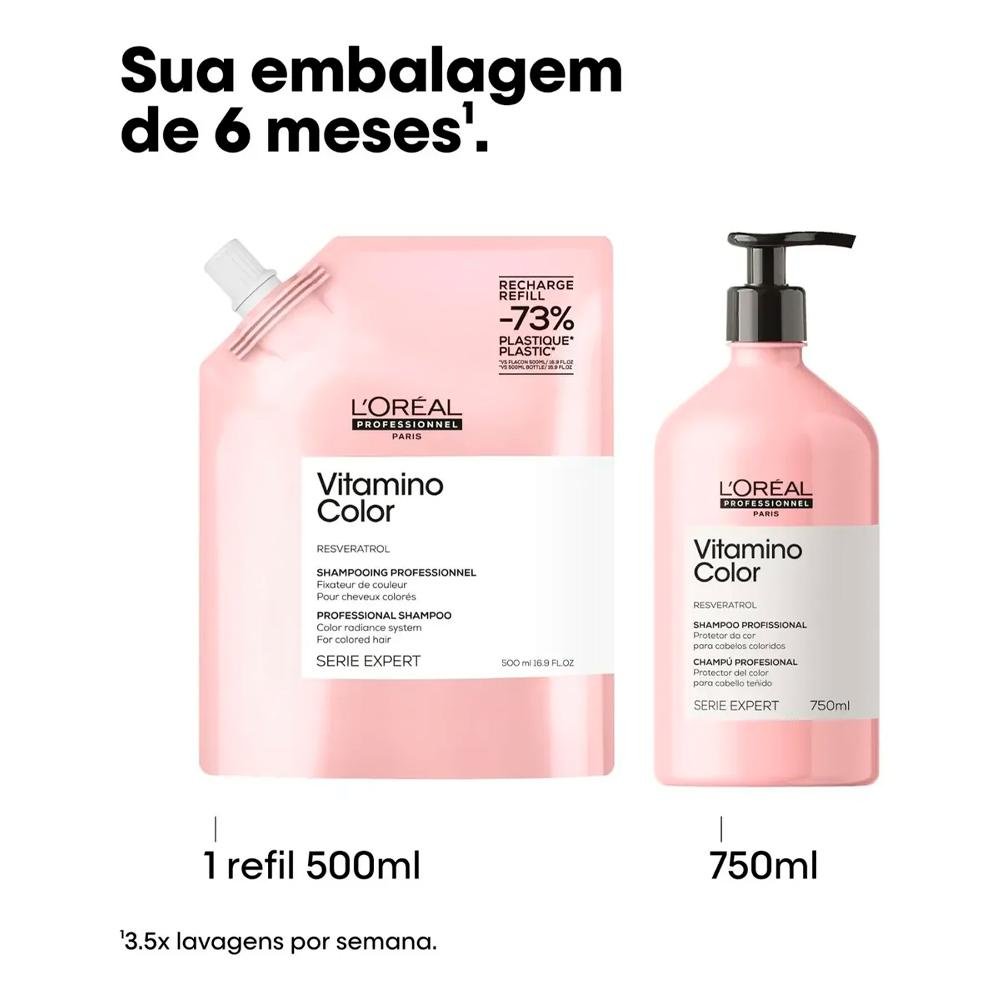 L'Oréal Serie Expert Vitamino Color Shampoo 500ml Refil 500ml 3