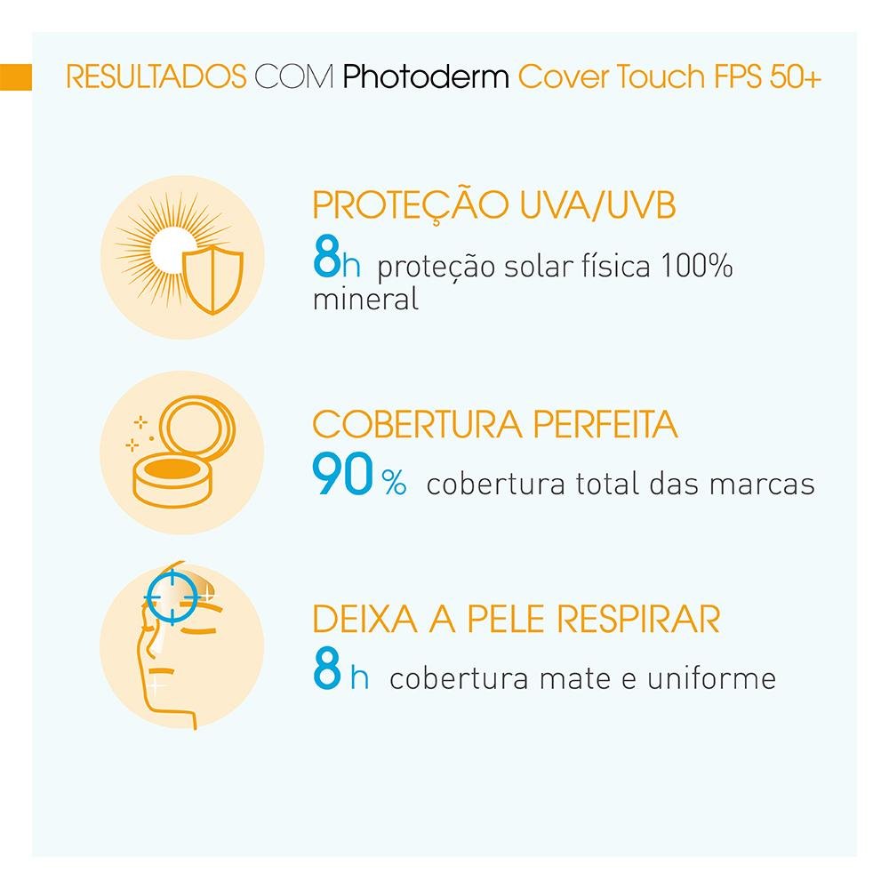 Bioderma Photoderm Cover Touch Protetor Solar FPS 50+ Claro 40g Claro 4