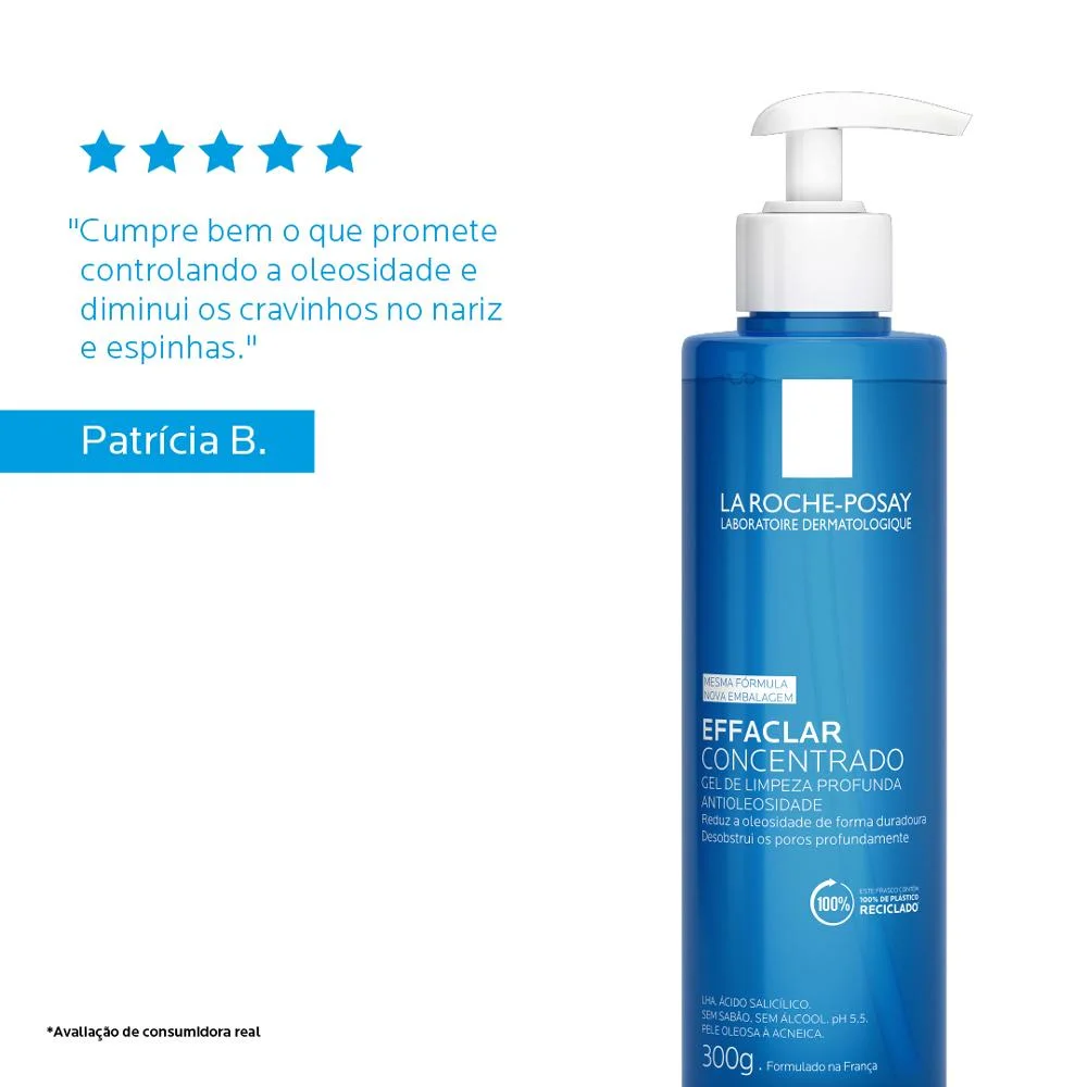 La Roche-Posay Effaclar Concentrado Gel de Limpeza 300g 300g 4