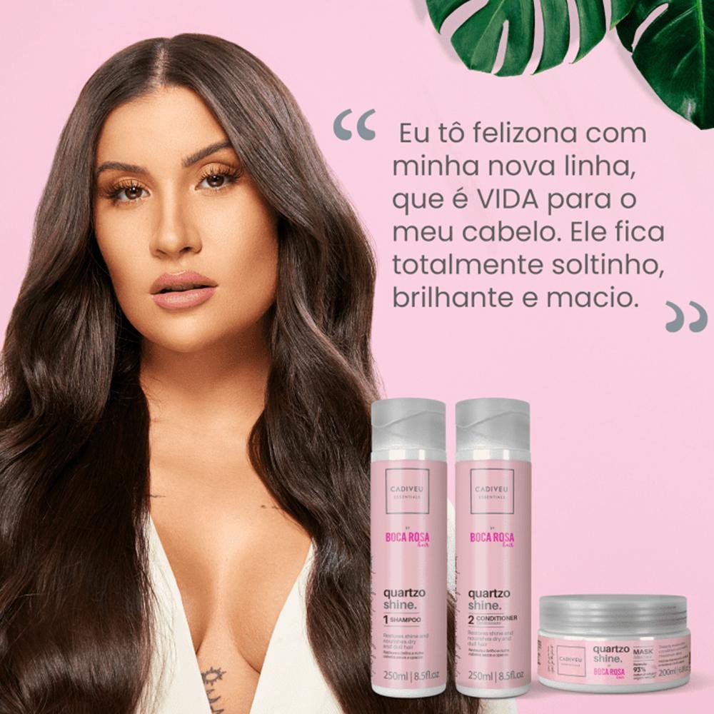 Kit Cadiveu Essentials Quartzo Shine by Boca Rosa - Shampoo e Condicionador Único 7