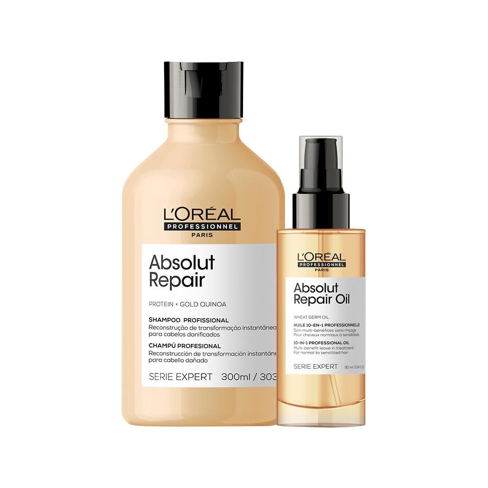 Kit L'Oréal Professionnel Serie Expert Absolut Repair Gold Quinoa - Shampoo e Óleo ÚNICO 1