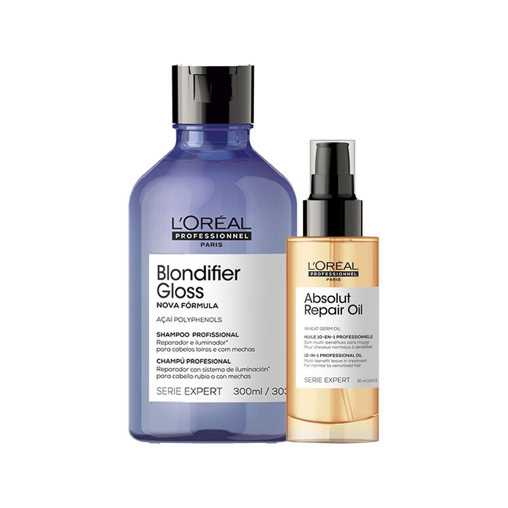 Kit L'Oréal Professionnel Serie Expert Blondifier Gloss - Shampoo e Óleo ÚNICO 1