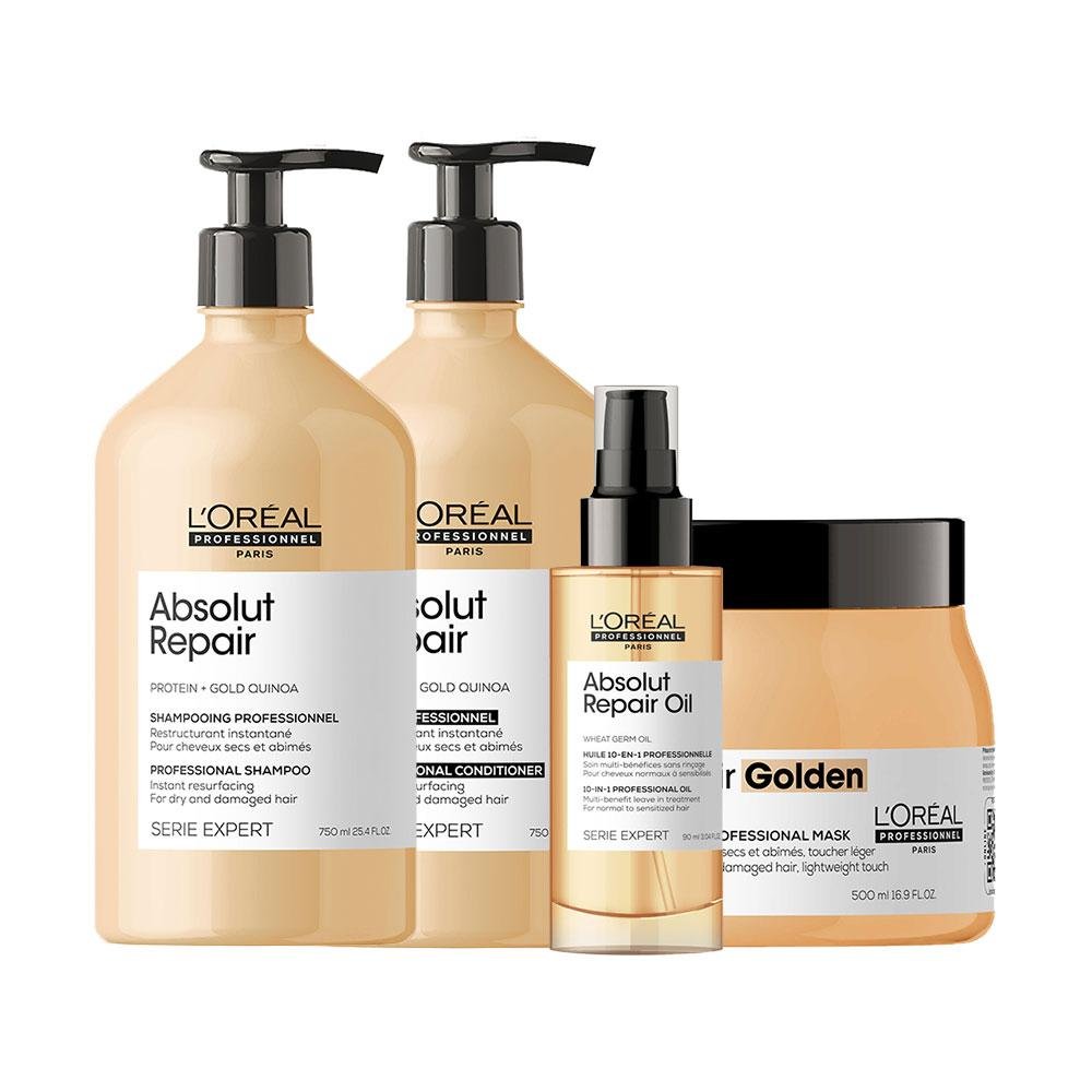 Kit L'Oréal Pro Serie Expert Absolut Repair Gold Quinoa - Shampoo e Condicionador e Máscara e Óleo ÚNICO 1