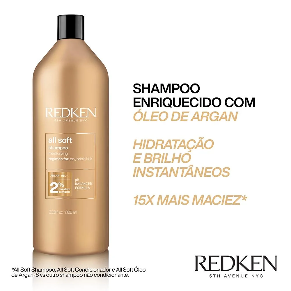 Redken All Soft Shampoo  1000ml 1L 5